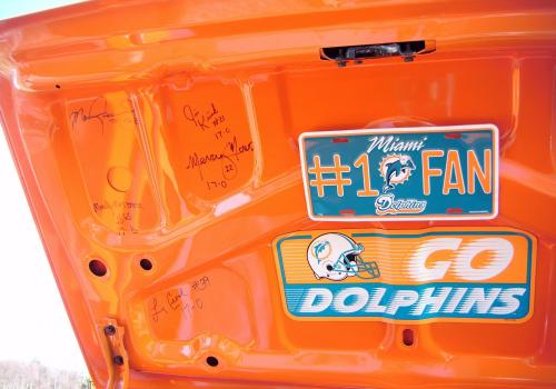 1972 Miami Dolphins signed the boot after their perfect season